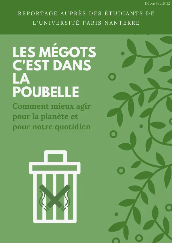 Livret « Les mégots, c'est dans la poubelle »